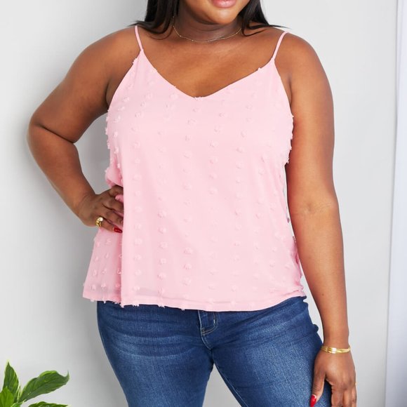 Zenana Full Size Swiss Dot V-Neck Cami - Picture 1 of 10